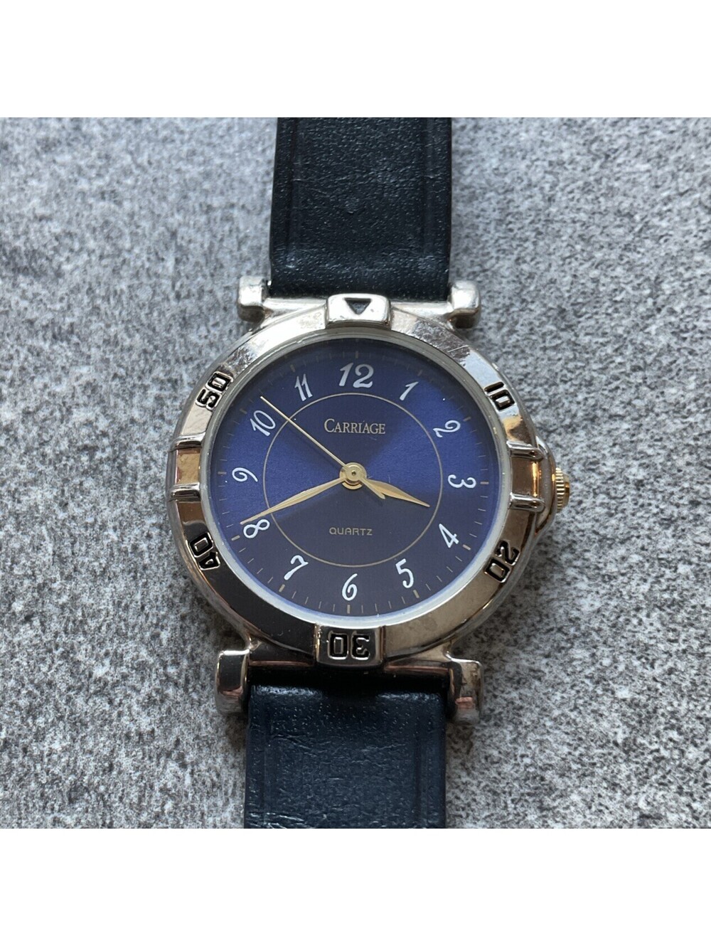 Carriage By Timex Womens Watch 29mm Silver Tone Case W/Dark Blue Dial Bin M